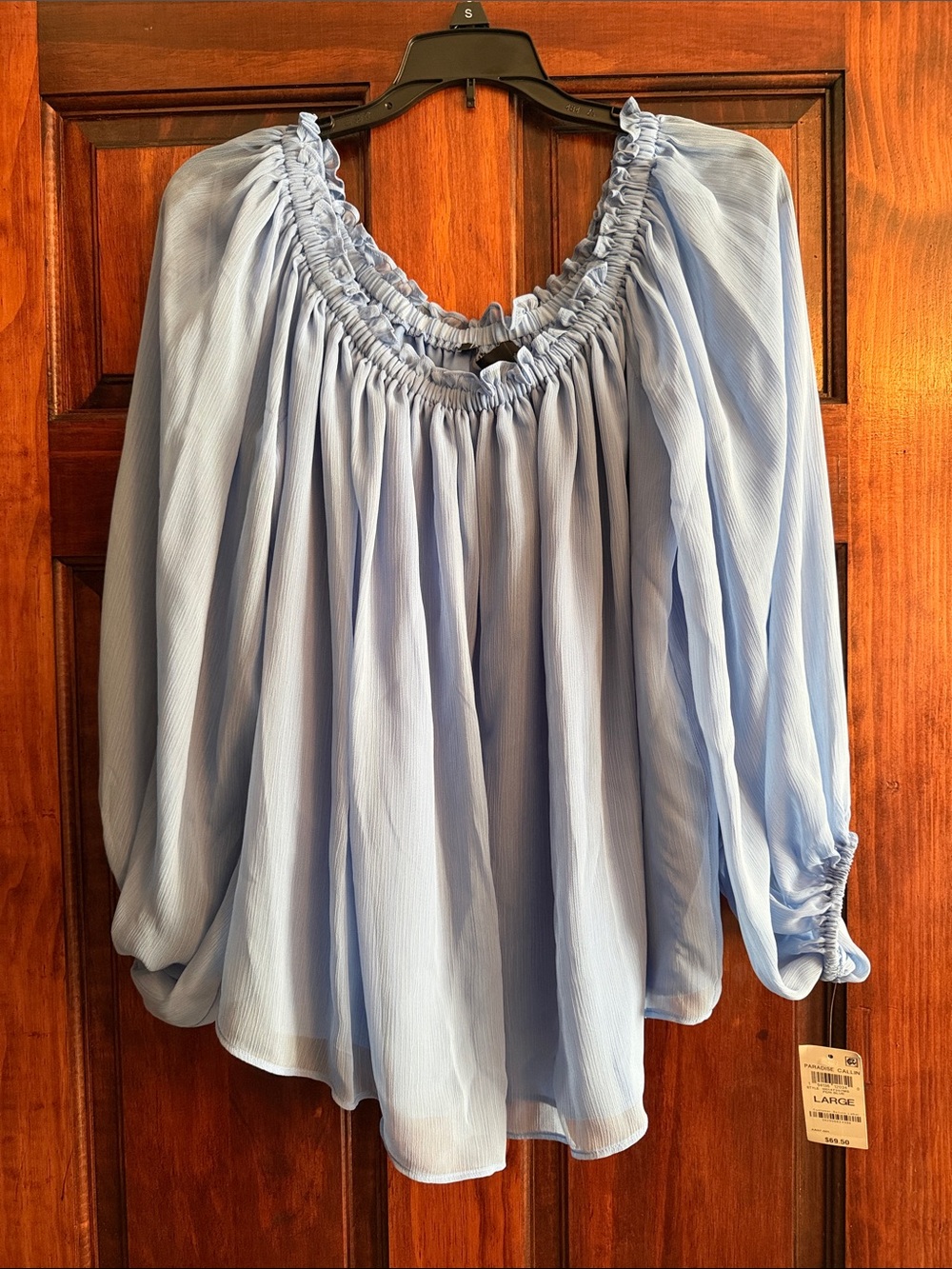 Periwinkle Blue Women's Peasant Blouse